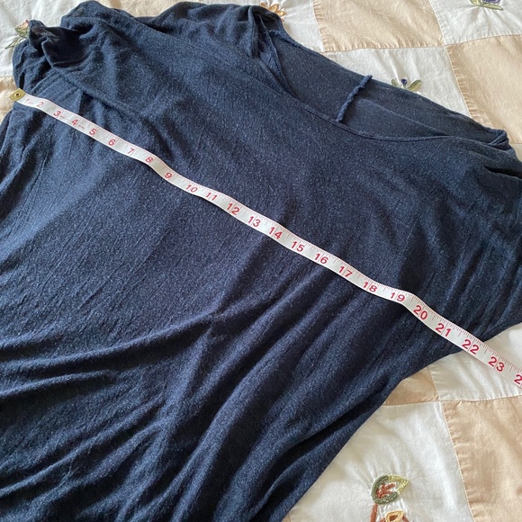 Bordeaux I Anthro I Blue Draped Top with Built-In Tank - Picture 5 of 16